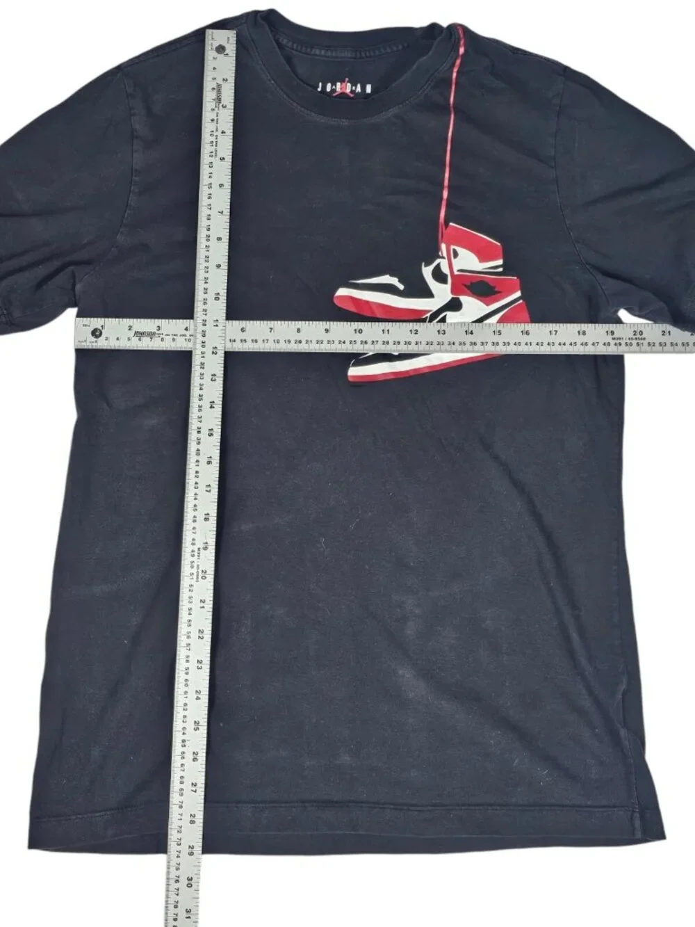 Jordan Mens AJ1 Sneaker Graphic T-Shirt Size Large Black Cotton 363277-00A